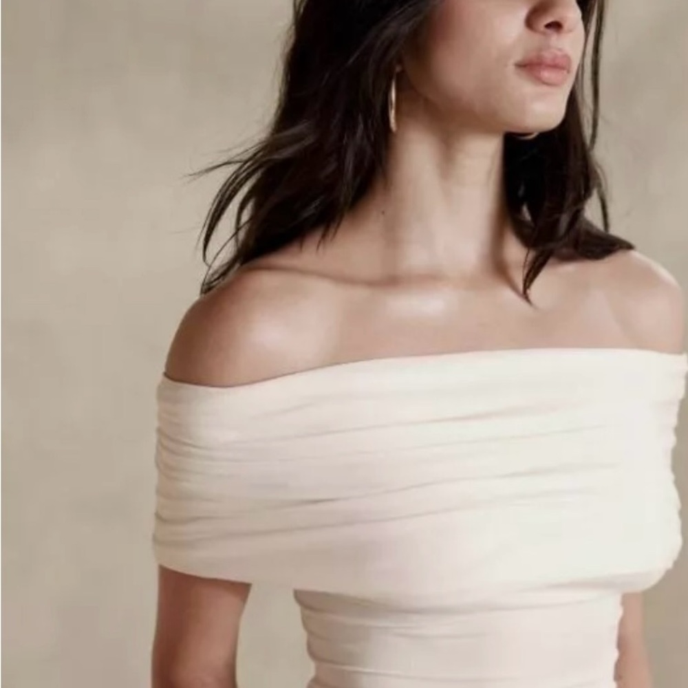 Black and soft white Banana Republic off shoulder tops